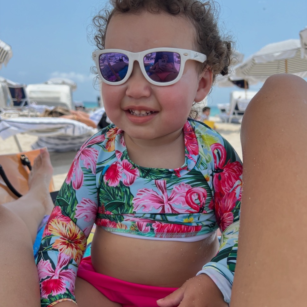 Two Tropical Floral Kids Rashguard Set